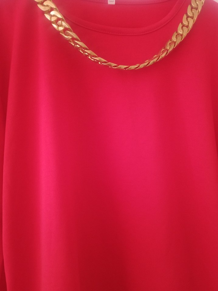 Kırmızı Zincir Detaylı Rahat Kesim Kadın Takım - Görsel 3