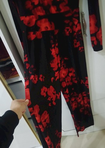 Kırmızı Siyah Uzun kollu tulum - Görsel 2