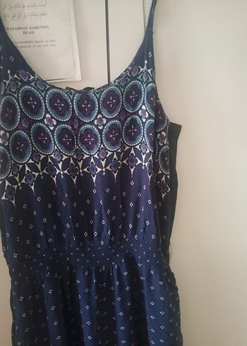 Boncuk İşlemeli Lacivert Uzun Tulum - Görsel 2