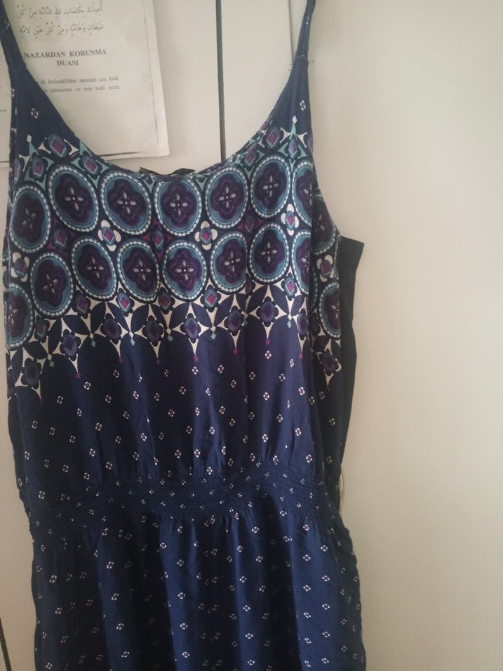 Boncuk İşlemeli Lacivert Uzun Tulum - Görsel 2