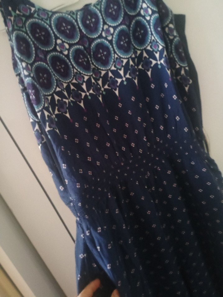 Boncuk İşlemeli Lacivert Uzun Tulum - Görsel 3