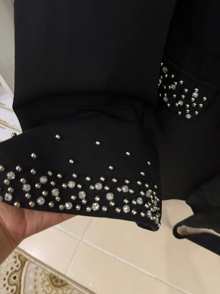 Kemerli Siyah Kadın Blazer Ceket - Görsel 5