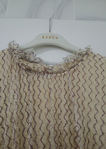 Bej Pilili Uzun Kadın Elbise - Görsel 5