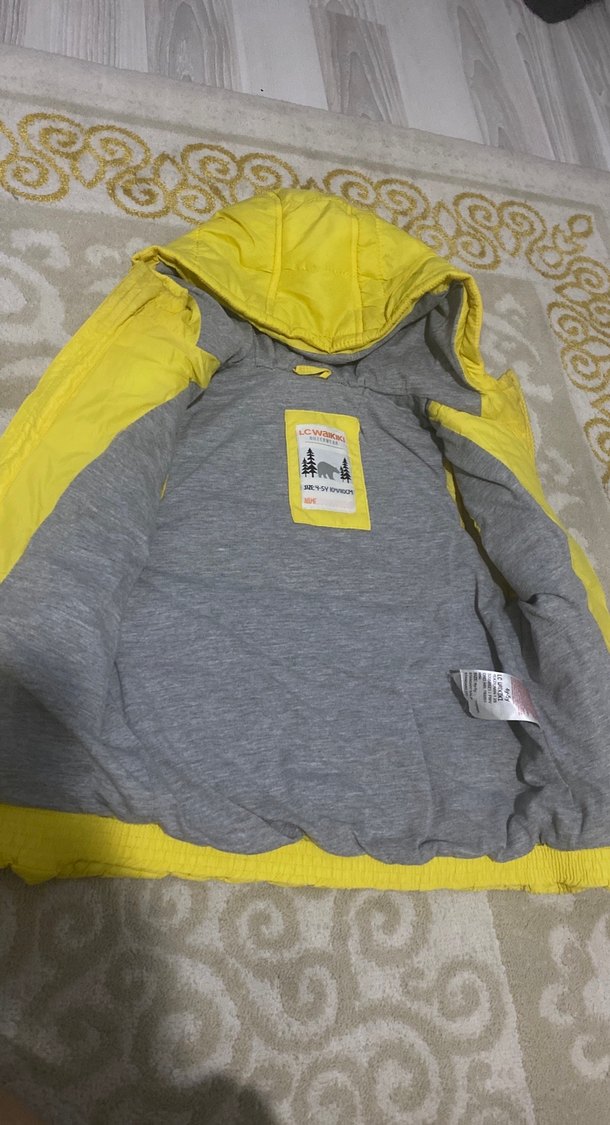 Sarı Kapüşonlu Fermuarlı Erkek Yelek - Görsel 2