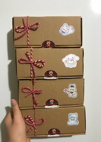 Pastel Kahverengi Hediye Kutuları Seti 1 paket