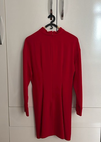 Kırmızı Pilili Midi Elbise - Görsel 2