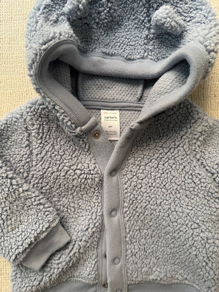 Carters Kapüşonlu mavi Erkek Çocuk Ceket - Görsel 2