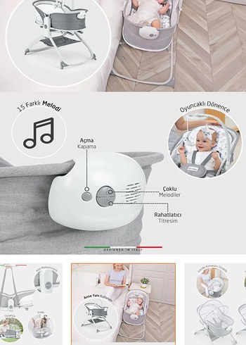 Açık Gri Bebek Beşiği ve Sepeti - Görsel 4