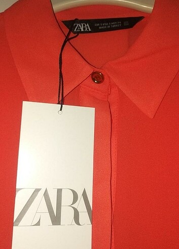 s Beden turuncu Renk Zara şifon gömlek 