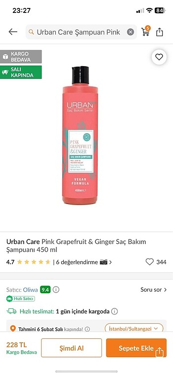 Urban şampuan
