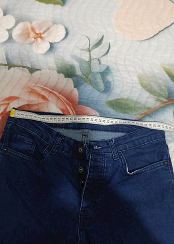 Düğmeli Mavi erkek Denim Pantolon - Görsel 8