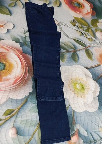 Düğmeli Mavi erkek Denim Pantolon - Görsel 9