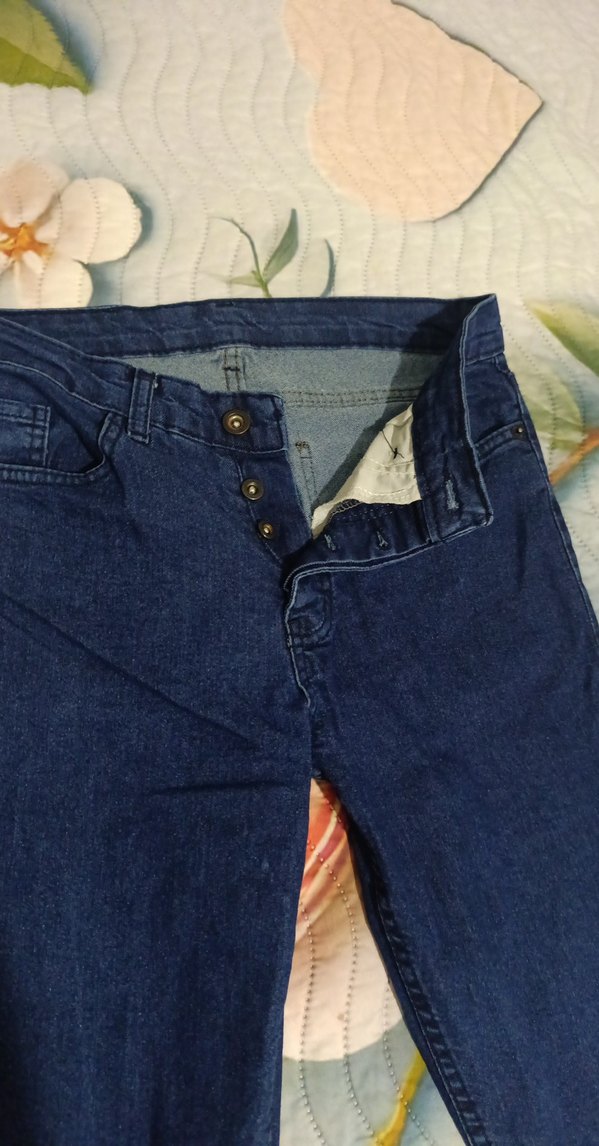 Düğmeli Mavi erkek Denim Pantolon - Görsel 5