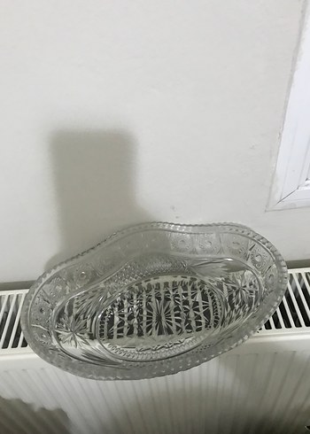 Beden gri Renk Antika kristal kayık Servis Tabağı