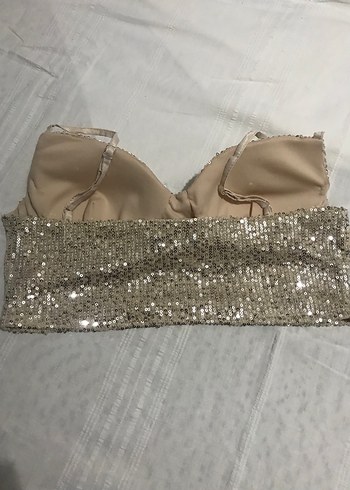Payet İşlemeli Strappy Bustiyer - Görsel 3