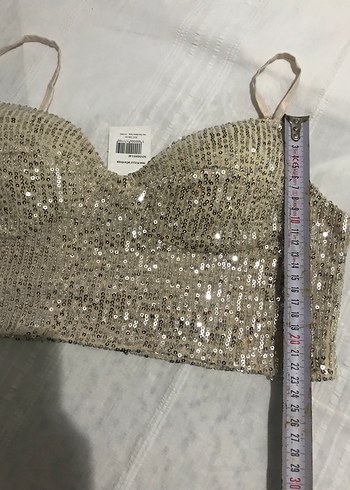 Payet İşlemeli Strappy Bustiyer - Görsel 5