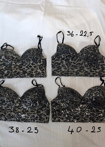 Payetli Yılan Desenli Straplez Büstiyer S - Görsel 8