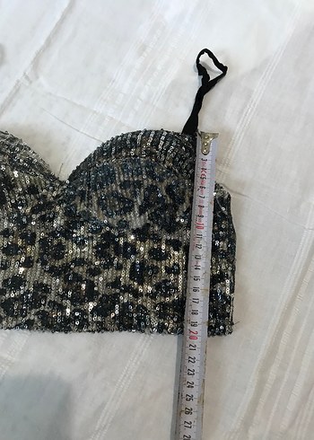 Payetli Yılan Desenli Straplez Büstiyer S - Görsel 5