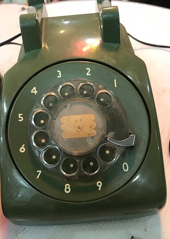 Haki Renkli Antika Retro çevirmeli telefon - Görsel 3