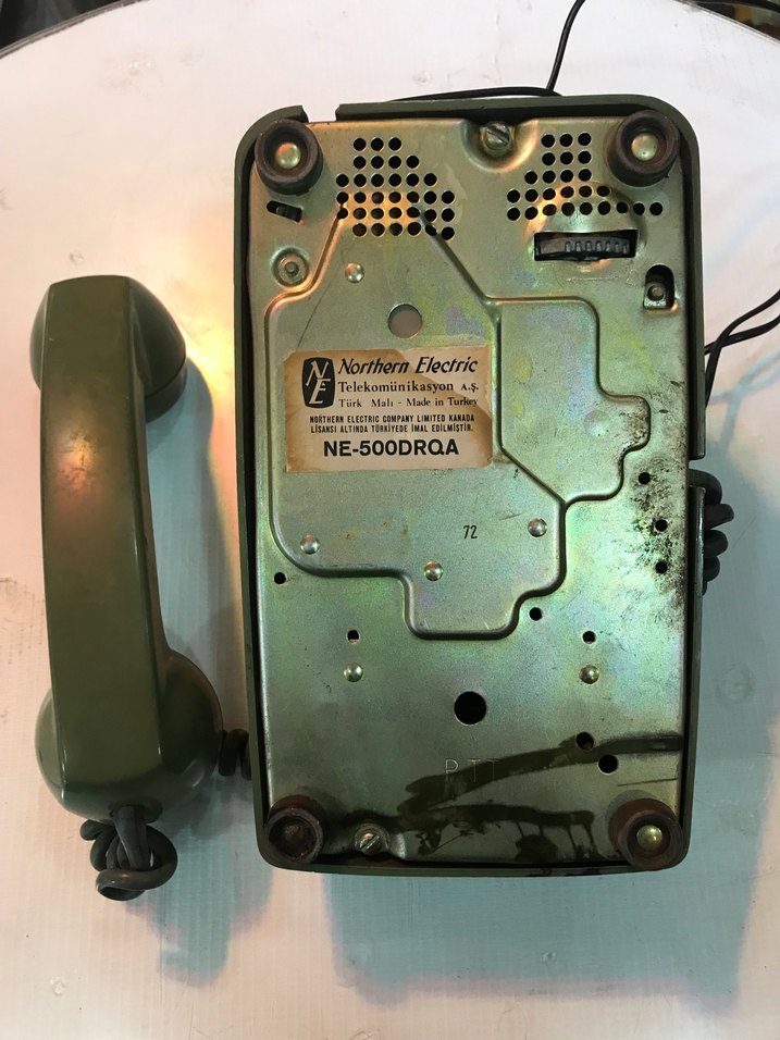 Haki Renkli Antika Retro çevirmeli telefon - Görsel 5