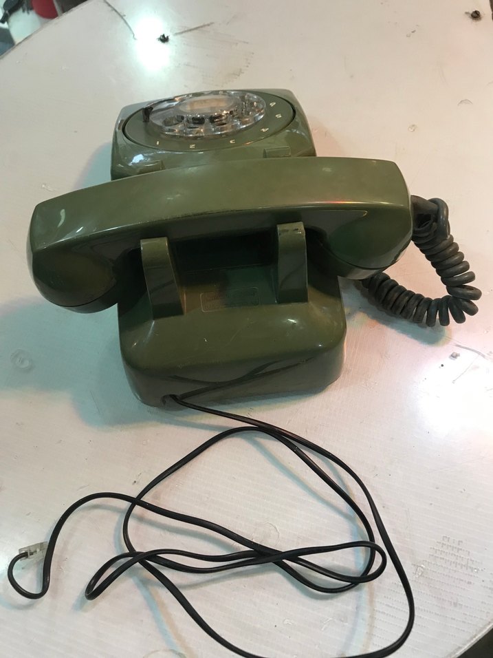 Haki Renkli Antika Retro çevirmeli telefon - Görsel 4