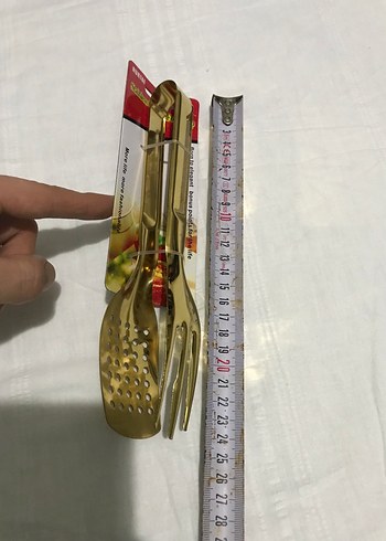 5 parça Altın Renkli Parlak Servis Mutfak Araçları Seti - Görsel 4