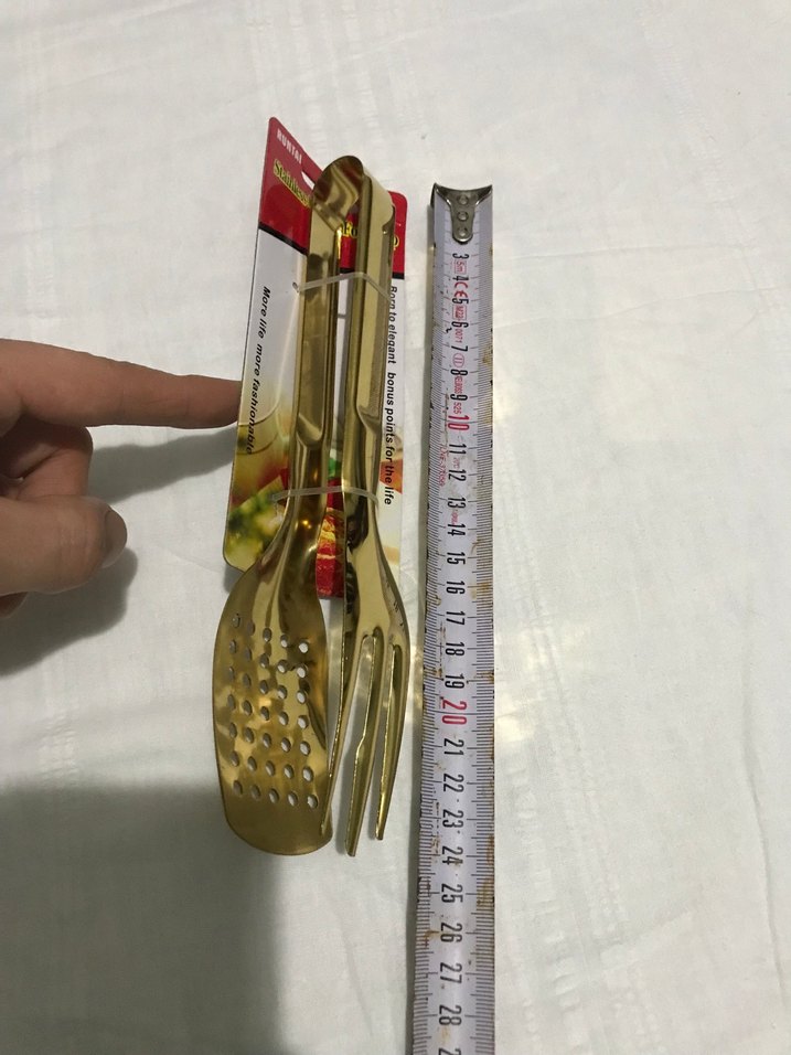 5 parça Altın Renkli Parlak Servis Mutfak Araçları Seti - Görsel 4