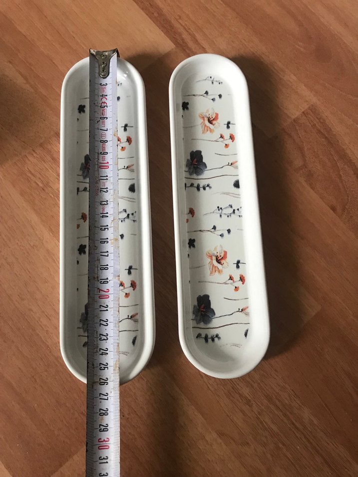 8 parça Beyaz Çiçek Desenli Seramik Servis Tabağı Seti - Görsel 4