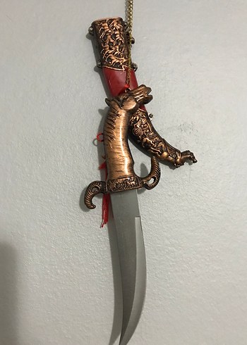 Kırmızı Kılıflı At Başı Dekoratif Kılıç - Görsel 2
