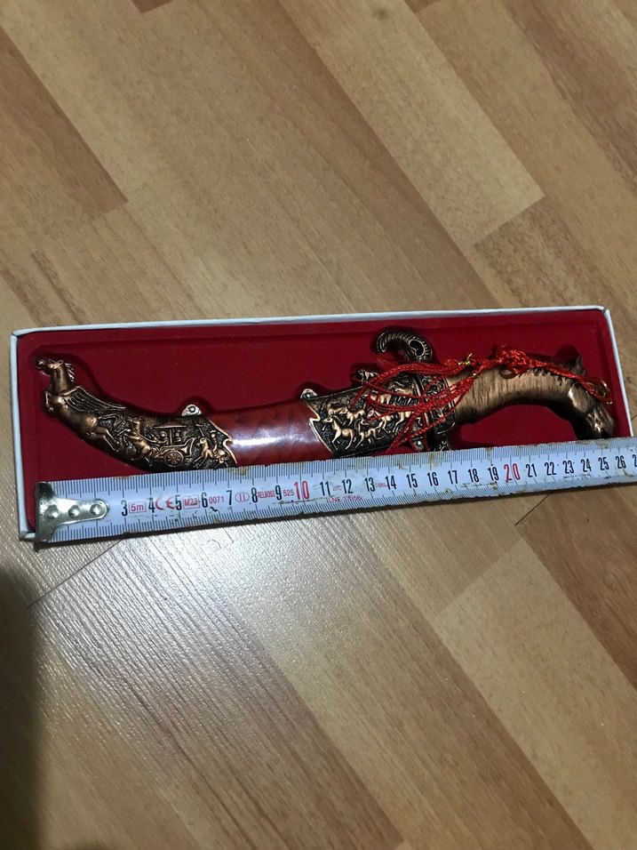 Kırmızı Kılıflı At Başı Dekoratif Kılıç - Görsel 5