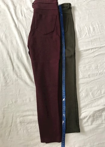 Bordo ve Haki Nakışlı Kadın Pantolon - Görsel 6