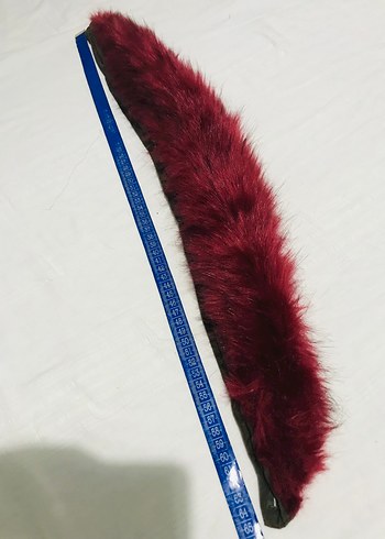 Bordo Kürk Detaylı Kadın Suni Kürk - Görsel 4