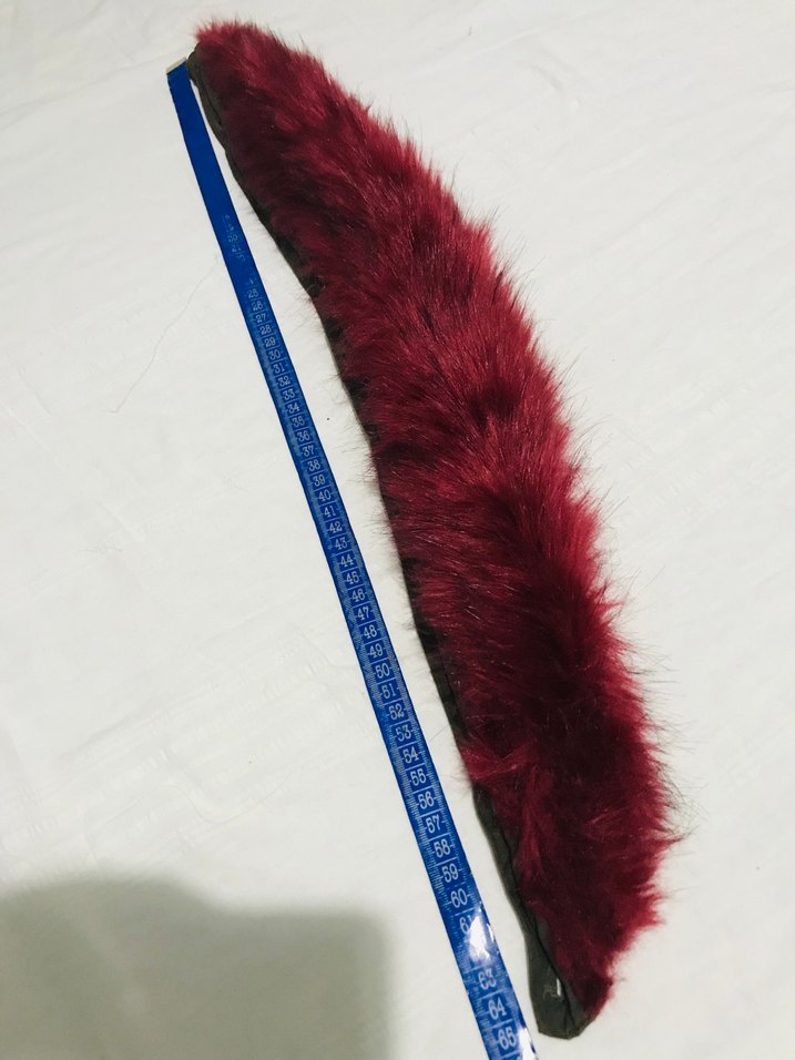 Bordo Kürk Detaylı Kadın Suni Kürk - Görsel 4