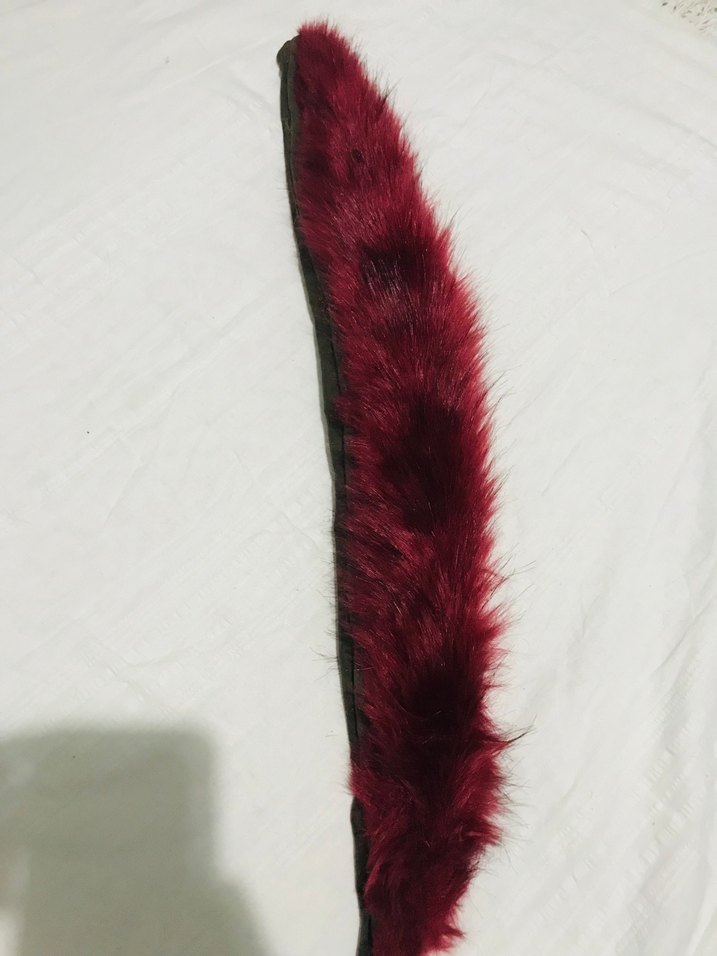 Bordo Kürk Detaylı Kadın Suni Kürk - Görsel 2