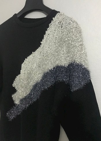 American vintage Renkli Midi Kazak - Görsel 3