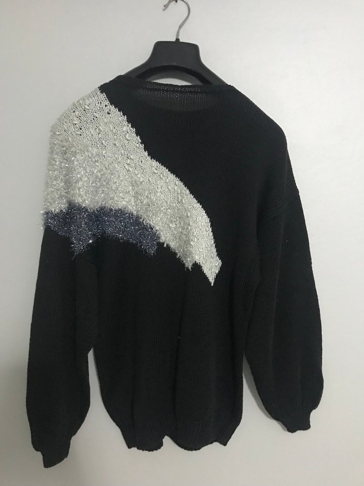 American vintage Renkli Midi Kazak - Görsel 4