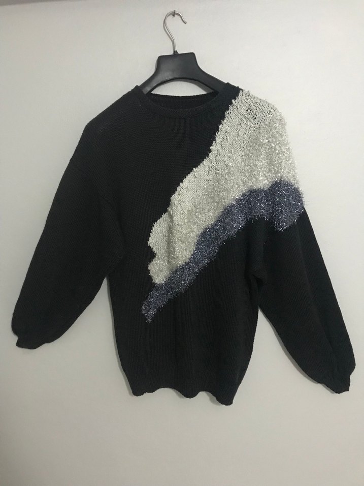 American vintage Renkli Midi Kazak - Görsel 2