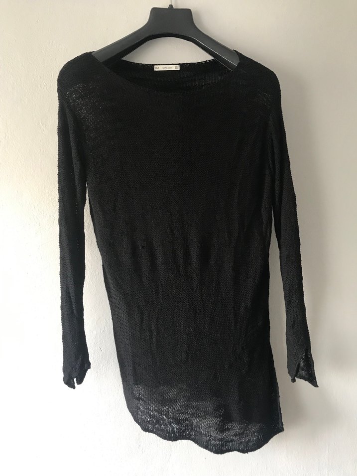 Siyah Zara asimetrik  Kadın Kazak - Görsel 3