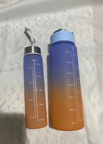 Renkli 2li motivasyon matara seti - Görsel 3