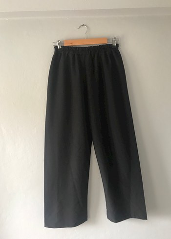 Siyah Salaş Beli lastikli bol paça baggy Pantolon - Görsel 3