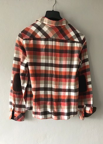 Kadın Kahverengi Kareli Düğmeli Gömlek - Görsel 3