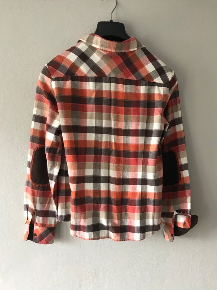 Kadın Kahverengi Kareli Düğmeli Gömlek - Görsel 3