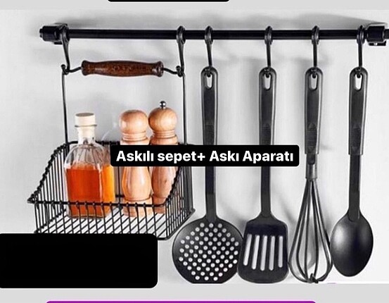 Askılı sepet ve askı aparatı metal