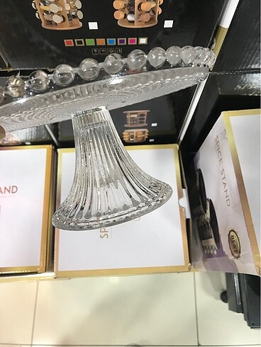  Beden Renk 20CM BONCUKLU CAM AYAKLI TABAK