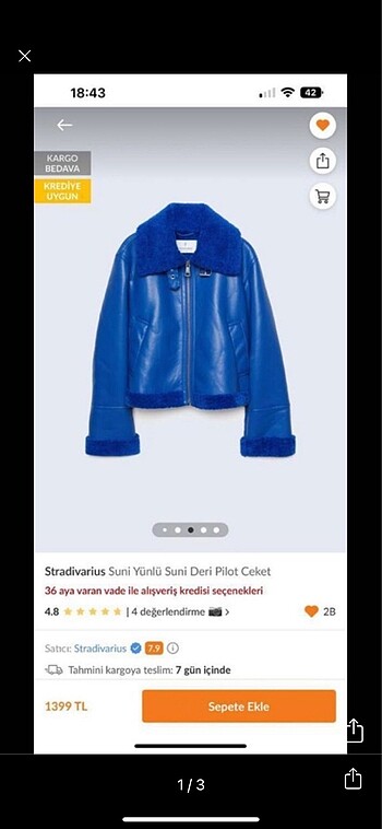 Stradivarius içi tüylü pilot ceket
