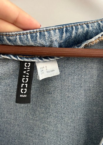 s Beden mavi Renk V Yaka Kısa Kollu Denim Midi Elbise