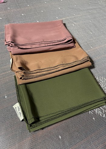 Diğer Fresh Scarfs haki, hardal ve toz pembe üçlü şal seti