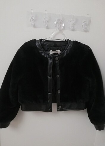 Crop kürk, ceket, mini mont 5-6 yaş