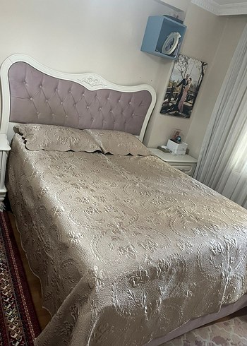 Bej Nakışlı Yatak Örtüsü - Görsel 8