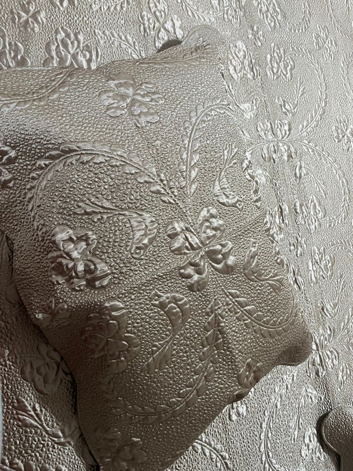 Bej Nakışlı Yatak Örtüsü - Görsel 5